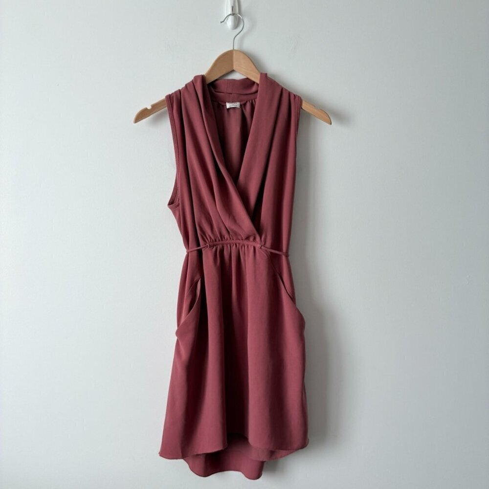 Aritzia Wilfred Sabine Dress Tie Belt Mauve Pink Size XS